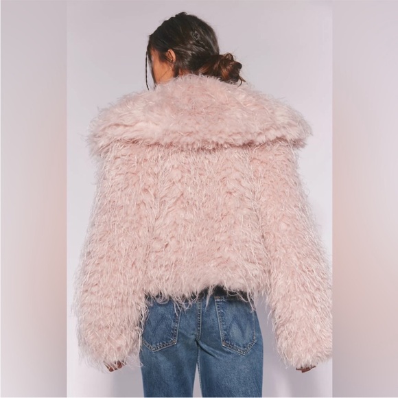 Free People Moonlight Faux Fur Jacket Soft Pink - Picture 3 of 8